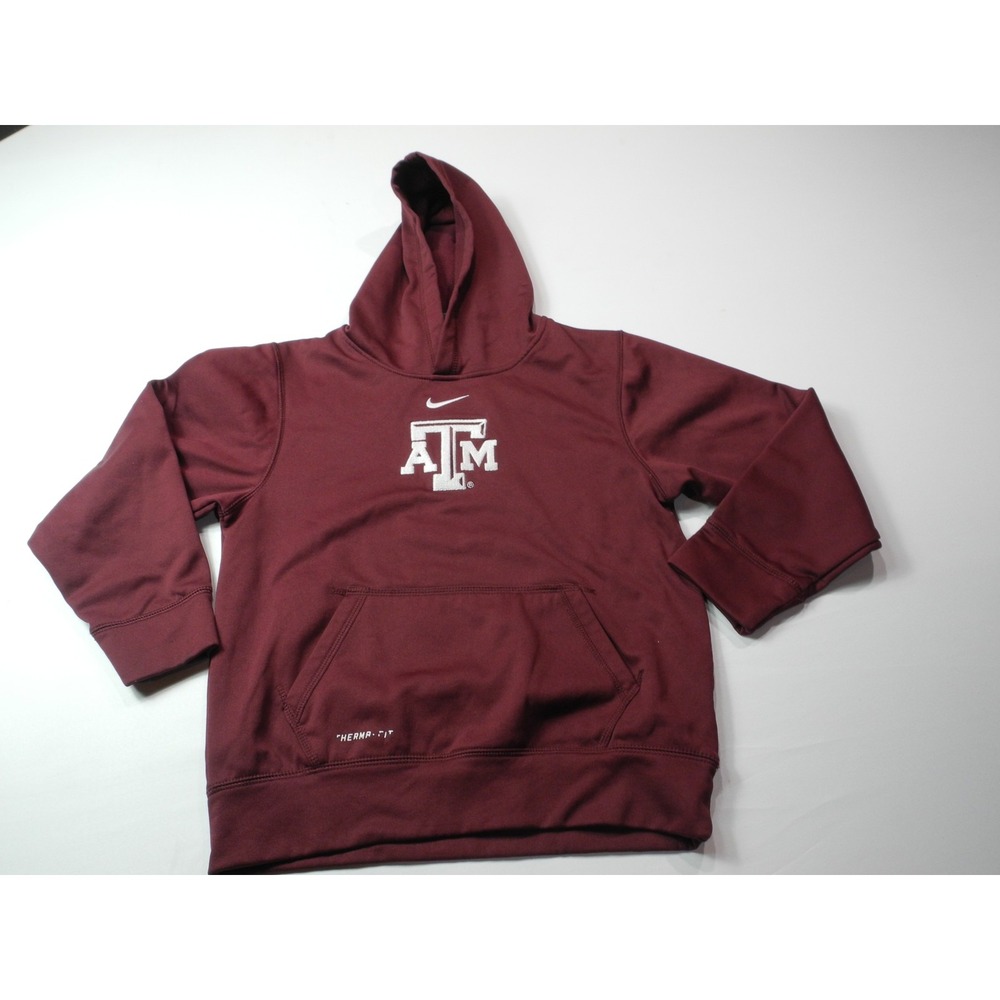 Texas A&M Aggies Hoodie Boys Medium Maroon NCAA College Football Nike Therma Fit